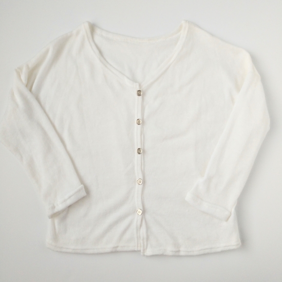 Lightweight V Neck Button Down Sweater Blouse - Picture 2 of 3